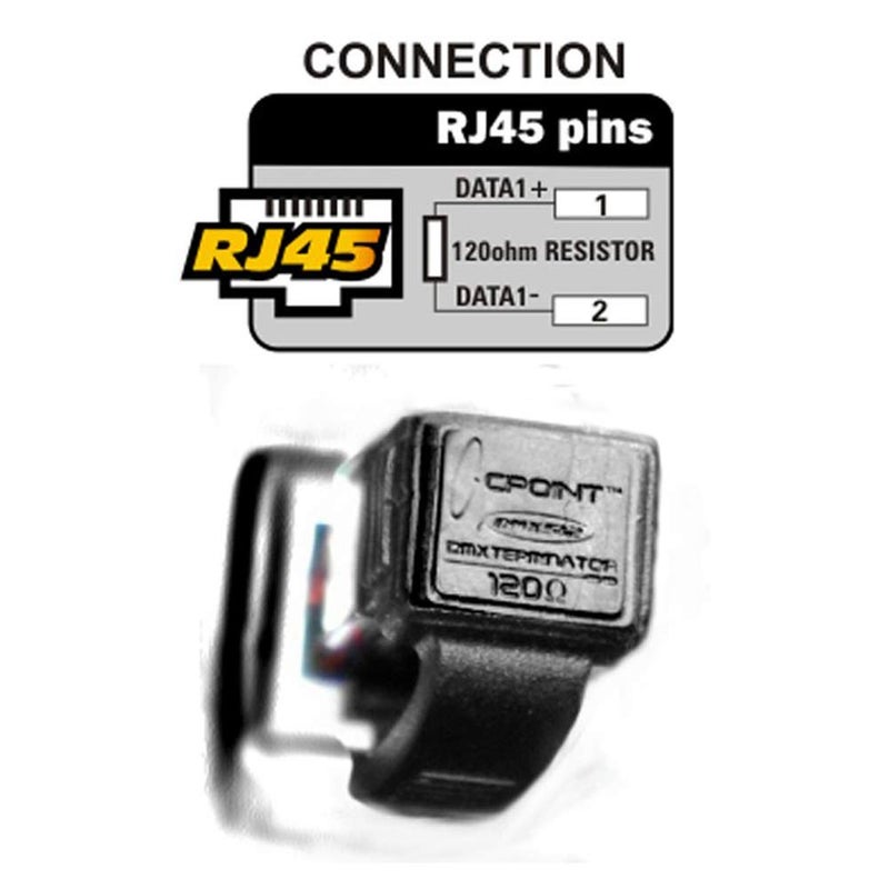 SIRS-E CPoint DMXterminator RJ45 مبدد DMX 120 أوم 1 كون عالم RJ45-DMXTERM-120 (1) - Image 5